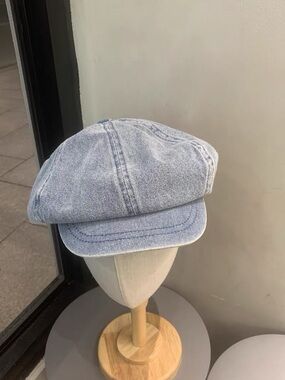 Light Wash Denim Newsboy Cap